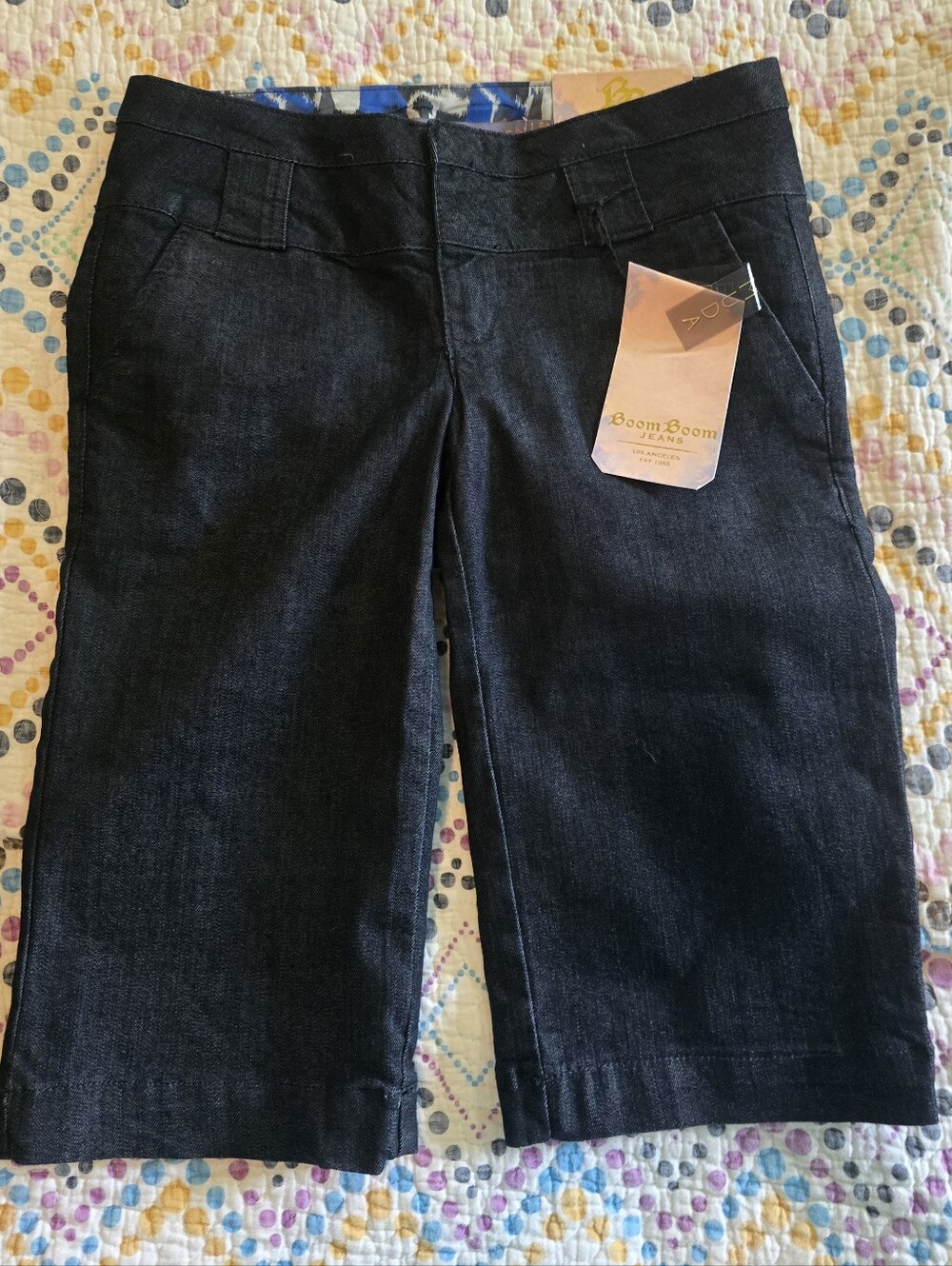 Boom Boom Jeans dark-wash denim Bermuda shorts with cuffed hems